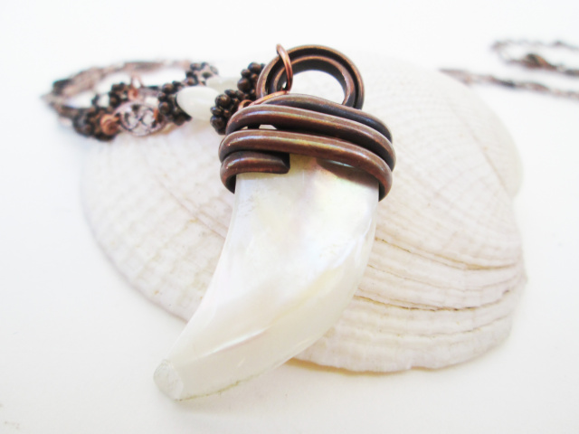 Mother of Pearl Tooth Necklace